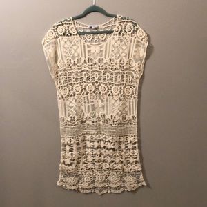 cream lace swimsuit coverup